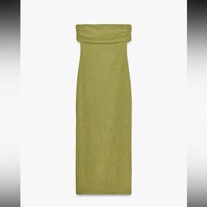 Zara Strapless Olive Dress